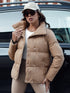 Damen Winter Steppjacke mit elegantem Kragen & Taschen